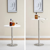 Masa reglabila pe inaltime, rotunda, Ø60x72-95 cm, din MDF melaminat si metal cromat, Risea HARO